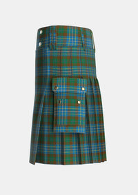 Utility_Hughes_Interconnection_Int_Tartan_6037_kilt_left_image_with_pleated_design_and_adjustable_buckles_for_men