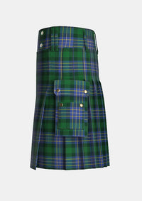 Utility_Hughes_tartan_2599_kilt_left_image_with_pleated_design_and_adjustable_buckles_for_men