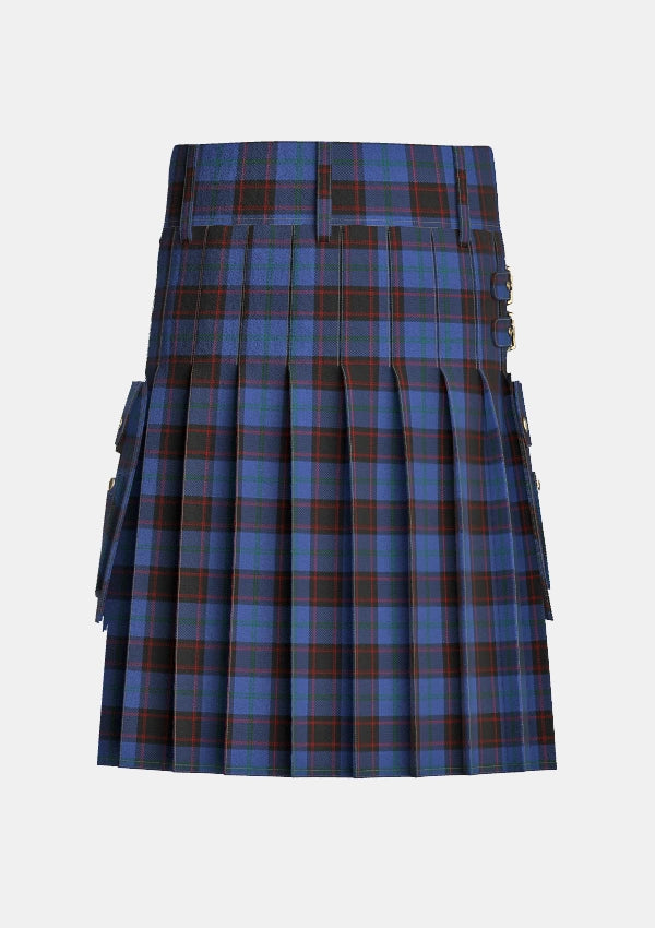Utility_Hume_tartan_127_kilt_back_image_with_pleated_design_and_adjustable_buckles_for_men
