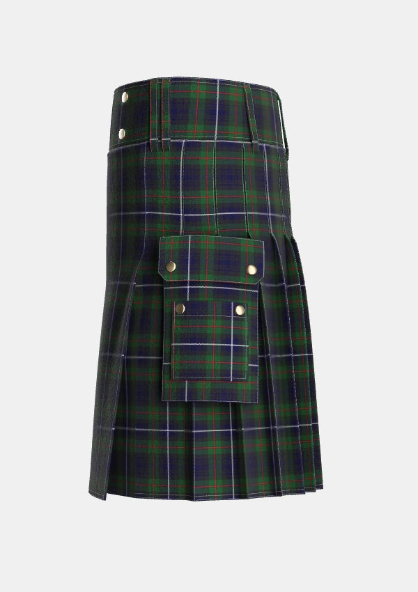 Utility_Humphries_Personal_Tartan_5225_kilt_left_image_with_pleated_design_and_adjustable_buckles_for_men