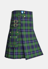 Utility_Humphries_Tartan_5225_kilt_side_image_with_pleated_design_and_adjustable_buckles_for_men