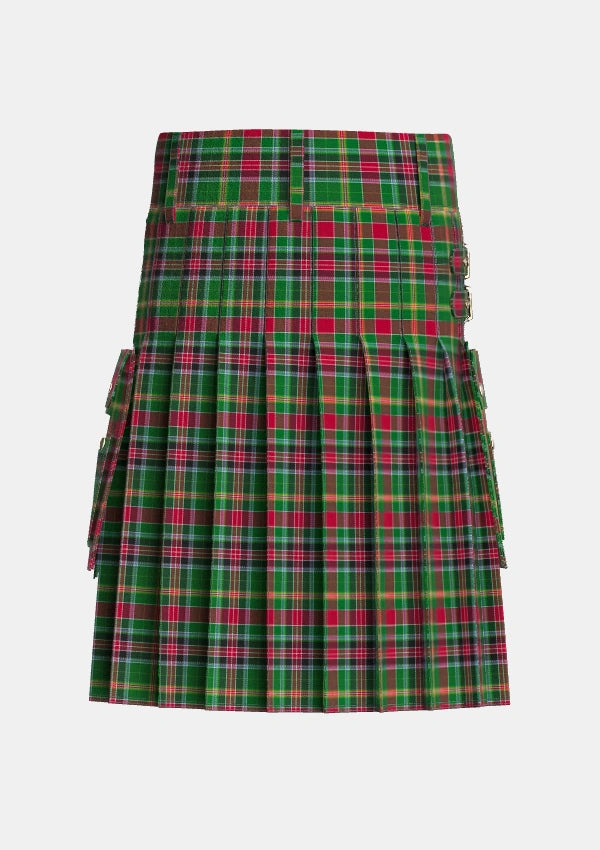 Utility_Hunter_Wilsons_Tartan_1866_kilt_back_image_with_pleated_design_and_adjustable_buckles_for_men