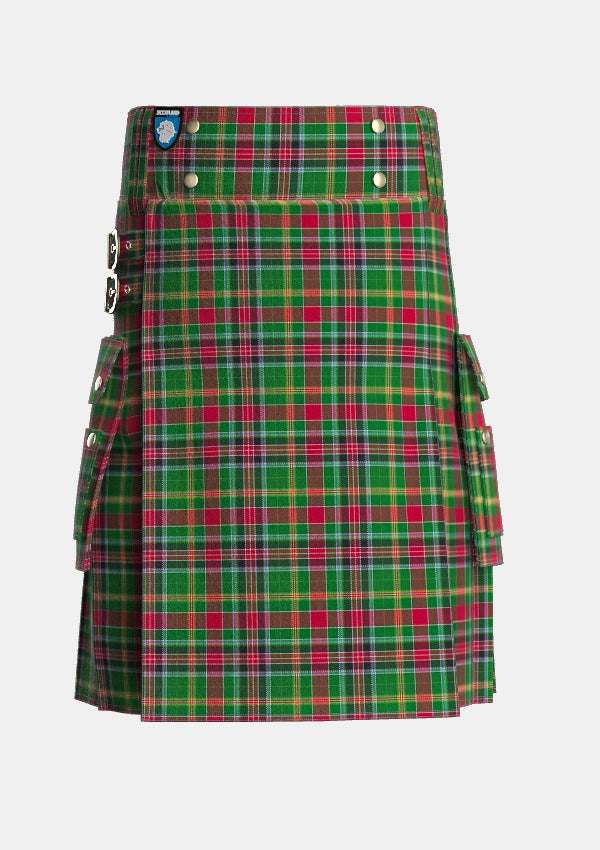 Utility_Hunter_Wilsons_Tartan_1866_kilt_front_image_with_pleated_design_and_adjustable_buckles_for_men