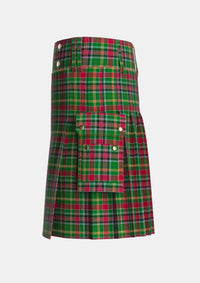 Utility_Hunter_Wilsons_Tartan_1866_kilt_left_image_with_pleated_design_and_adjustable_buckles_for_men