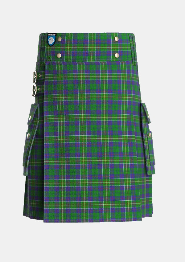 Utility_Hunter_of_Hunterston_Tartan_719_kilt_front_image_with_pleated_design_and_adjustable_buckles_for_men