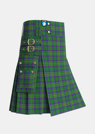 Utility_Hunter_of_Hunterston_Tartan_719_kilt_side_image_with_pleated_design_and_adjustable_buckles_for_men