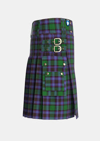 Utility_Hunter_of_Peebleshire_2_Tartan_789_kilt_right_image_with_pleated_design_and_adjustable_buckles_for_men