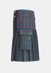 Utility_Hyndman_Tartan_2134_kilt_left_image_with_pleated_design_and_adjustable_buckles_for_men