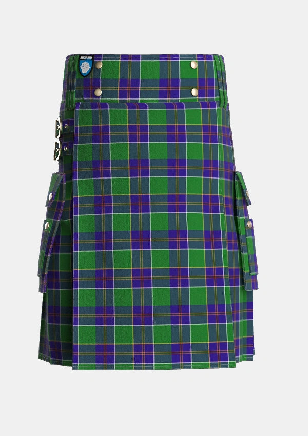 Utility_Inkster_Tartan_2310_kilt_front_image_with_pleated_design_and_adjustable_buckles_for_men