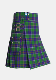 Utility_Inkster_Tartan_2310_kilt_side_image_with_pleated_design_and_adjustable_buckles_for_men
