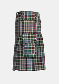 Utility_Innes_Dress_Tartan_360_kilt_left_image_with_pleated_design_and_adjustable_buckles_for_men