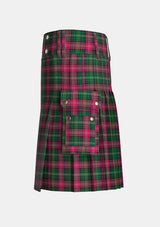 Utility_Iona_tartan_6858_kilt_left_image_with_pleated_design_and_adjustable_buckles_for_men