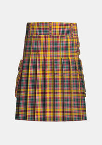 Utility_Jacobite_tartan_1835_kilt_back_image_with_pleated_design_and_adjustable_buckles_for_men