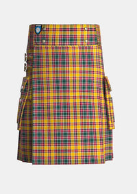 Utility_Jacobite_tartan_1835_kilt_front_image_with_pleated_design_and_adjustable_buckles_for_men