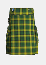 Utility_Jamaican_National_tartan_10545_kilt_front_image_with_pleated_design_and_adjustable_buckles_for_men