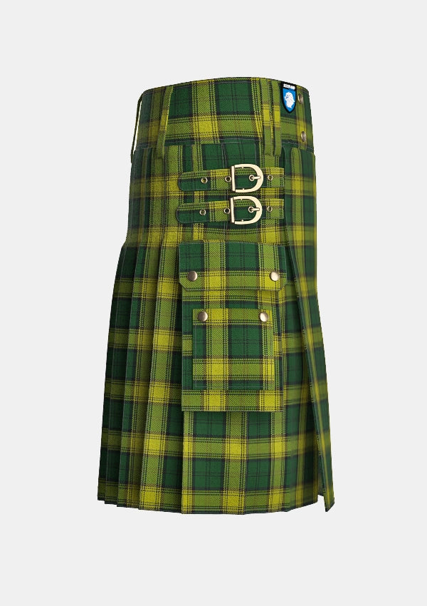 Utility_Jamaican_National_tartan_10545_kilt_right_image_with_pleated_design_and_adjustable_buckles_for_men