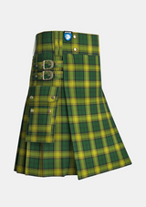 Utility_Jamaican_National_tartan_10545_kilt_side_image_with_pleated_design_and_adjustable_buckles_for_men