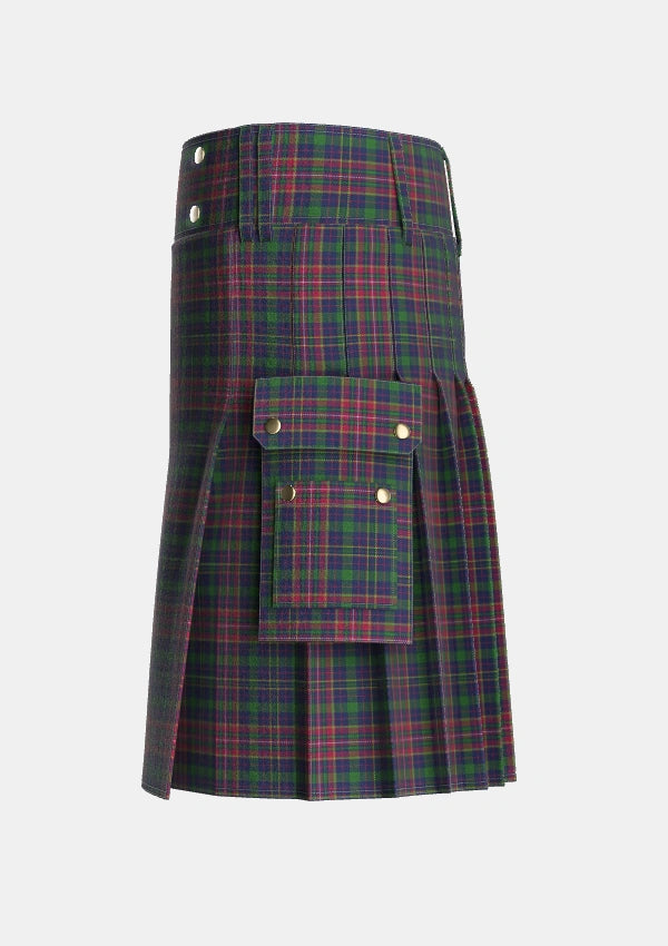 Utility_Jrgensen_of_Taasingee_Personal_Tartan_7214_kilt_left_image_with_pleated_design_and_adjustable_buckles_for_men