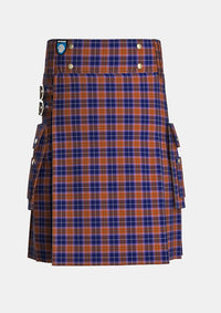 Utility_Kane_Arran_Tartan_13311_kilt_front_image_with_pleated_design_and_adjustable_buckles_for_men