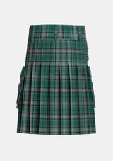 Utility_Kelly_of_Sleat_Hunting_Tartan_3871_kilt_back_image_with_pleated_design_and_adjustable_buckles_for_men