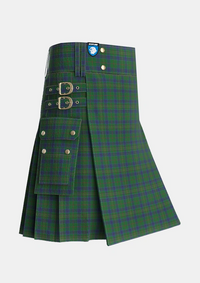 Utility_Kennedy_2_Tartan_1123_kilt_side_image_with_pleated_design_and_adjustable_buckles_for_men