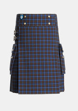 Utility_Kennedy_Irish_Tartan_1059_kilt_front_image_with_pleated_design_and_adjustable_buckles_for_men