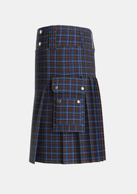 Utility_Kennedy_Irish_Tartan_1059_kilt_left_image_with_pleated_design_and_adjustable_buckles_for_men
