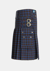 Utility_Kennedy_Irish_Tartan_1059_kilt_right_image_with_pleated_design_and_adjustable_buckles_for_men