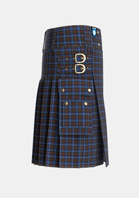 Utility_Kennedy_Irish_Tartan_1059_kilt_right_image_with_pleated_design_and_adjustable_buckles_for_men