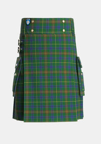 Utility_Kennedy_Two_Tartan_1560_kilt_front_image_with_pleated_design_and_adjustable_buckles_for_men