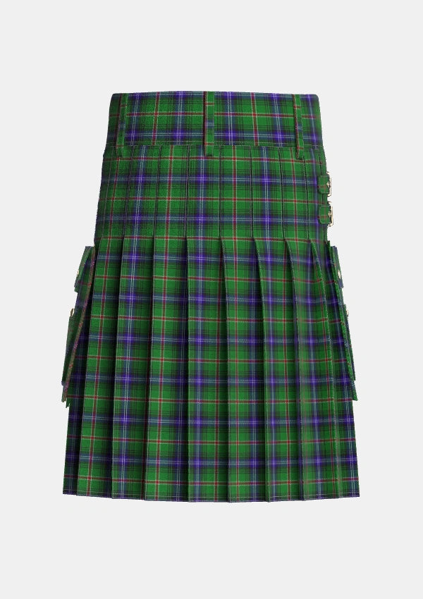 Utility_Kerby_Kirby_Tartan_4113_kilt_back_image_with_pleated_design_and_adjustable_buckles_for_men