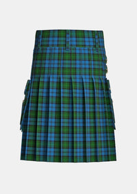 Utility_Kerr_Hunting_Tartan_782_kilt_back_image_with_pleated_design_and_adjustable_buckles_for_men