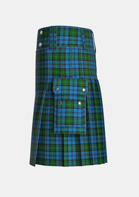 Utility_Kerr_Hunting_Tartan_782_kilt_left_image_with_pleated_design_and_adjustable_buckles_for_men