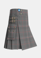 Utility_Kerr_Shepherds_Plaid_Tartan_3936_kilt_side_image_with_pleated_design_and_adjustable_buckles_for_men