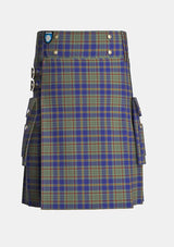 Utility_Kildare_County_Tartan_2262_kilt_front_image_with_pleated_design_and_adjustable_buckles_for_men