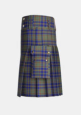 Utility_Kildare_County_Tartan_2262_kilt_left_image_with_pleated_design_and_adjustable_buckles_for_men