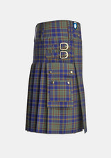 Utility_Kildare_County_Tartan_2262_kilt_right_image_with_pleated_design_and_adjustable_buckles_for_men