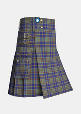 Utility_Kildare_County_Tartan_2262_kilt_side_image_with_pleated_design_and_adjustable_buckles_for_men