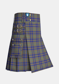 Utility_Kildare_County_Tartan_2262_kilt_side_image_with_pleated_design_and_adjustable_buckles_for_men