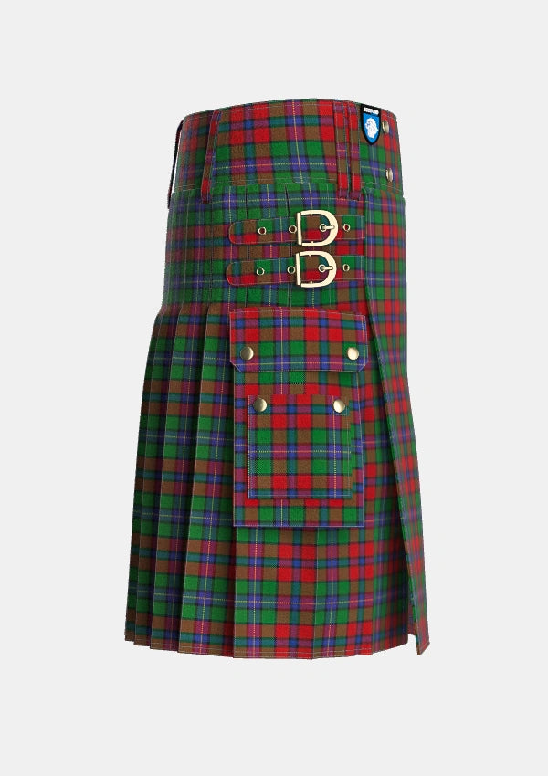 Utility_Kilgour_Symmetrical_Tartan_5348_kilt_right_image_with_pleated_design_and_adjustable_buckles_for_men