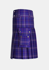 Utility_Kilmarnock_Football_Club_Tartan_6597_kilt_left_image_with_pleated_design_and_adjustable_buckles_for_men