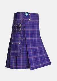 Utility_Kilmarnock_Football_Club_Tartan_6597_kilt_side_image_with_pleated_design_and_adjustable_buckles_for_men