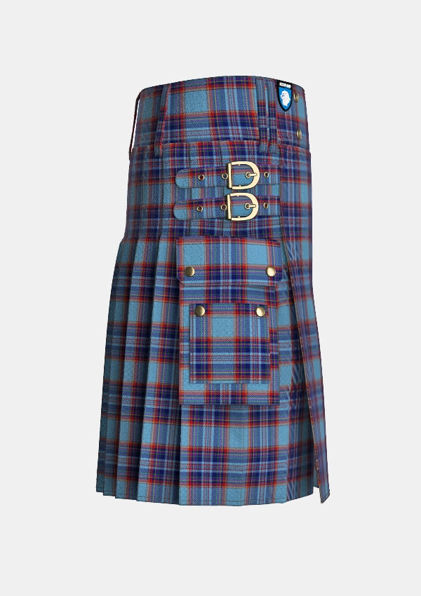 Utility_Kilpatrick_School_Tartan_13836_kilt_right_image_with_pleated_design_and_adjustable_buckles_for_men