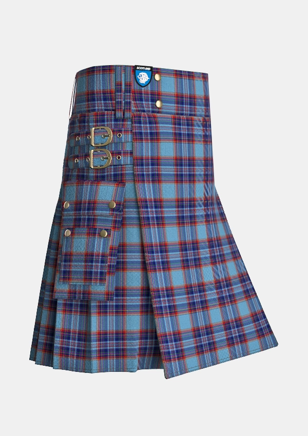 Utility_Kilpatrick_School_Tartan_13836_kilt_side_image_with_pleated_design_and_adjustable_buckles_for_men