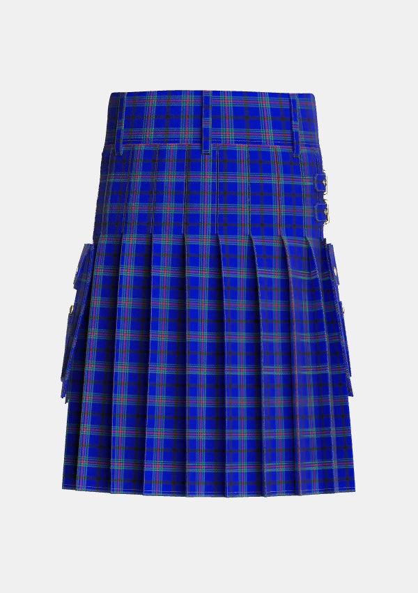 Utility_Kinding_Tartan_10091_kilt_back_image_with_pleated_design_and_adjustable_buckles_for_men