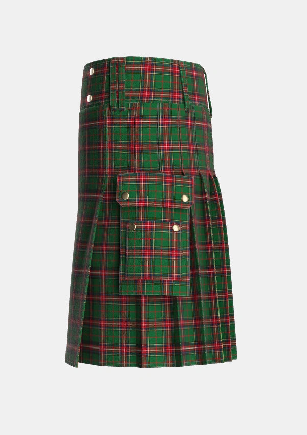 Utility_King_George_VI_Tartan_1484_kilt_left_image_with_pleated_design_and_adjustable_buckles_for_men