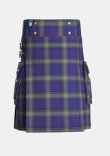 Utility_Kinnaird_Tartan_2242_kilt_front_image_with_pleated_design_and_adjustable_buckles_for_men