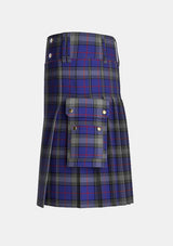 Utility_Kinnaird_Tartan_2242_kilt_left_image_with_pleated_design_and_adjustable_buckles_for_men