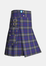 Utility_Kinnaird_Tartan_2242_kilt_side_image_with_pleated_design_and_adjustable_buckles_for_men