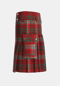 Utility_Kinnoull_Tartan_854_kilt_left_image_with_pleated_design_and_adjustable_buckles_for_men